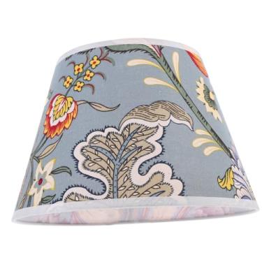 Imagem de WHAMVOX abajur de tecido colorido abajur tambor luminária de mesa vintage Lampada de mesa com cúpula em tecido estampado Cúpula para lustres e luminárias de mesa lâmpada pendurada floral