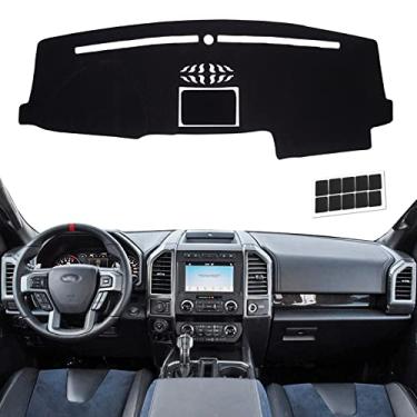 Imagem de KEYOOG Capa de painel de flanela antiderrapante para painel de carro adequado para Ford F-150 2015-2020, protetor solar antiderrapante para para-sol (sem HUD)