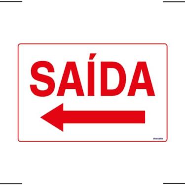 Imagem de Placa De Sinalização Saída Com Seta Para Esquerda 30x20 Ekomunike - S-212 F9e