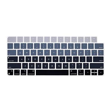 Imagem de Capa de silicone para teclado US Layout para iMac 38 cm, chip M1 modelo A2449/A2450 com película de teclado Touch ID, protetor de teclado lançado em 2021, cinza ombré