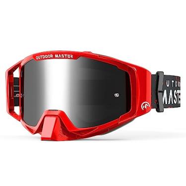 Imagem de OutdoorMaster Mustang Dirt Bike Óculos OTG, óculos de motocross, óculos de quadriciclo para homens, mulheres, adultos, jovens, lentes espelhadas prateadas