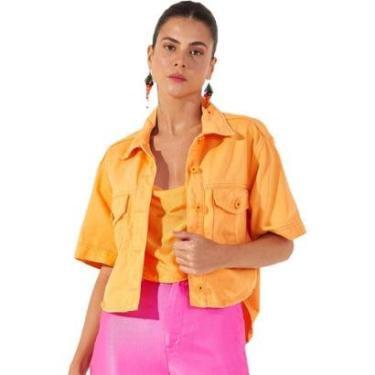 Imagem de Jaqueta Sarja Colcci Comfort P23 Laranja Feminino-Feminino