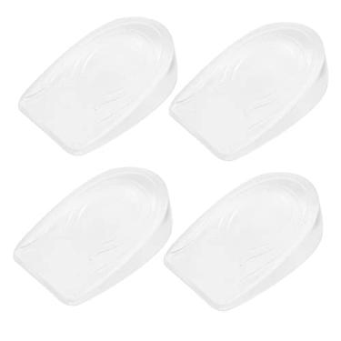 Imagem de 2 pares Palmilha de aumento de silicone Almofada de salto de silicone Almofada de aumento de altura Almofada de suporte de calcanhar Palmilha de elevação de calcanhar Palmilhas de altura interna Palmi