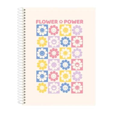 Imagem de Caderno Universitário Feminino Retro Good Vibes Branco 10 Matérias