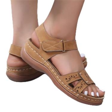 Imagem de Sandálias clássicas sandálias de verão sapatos femininos elegantes salto baixo sandálias sapatos de verão sandálias cunha femininas