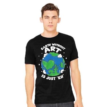 Imagem de TeeFury - is Just Eh - Camiseta masculina Planeta, Terra,, Carvão, P