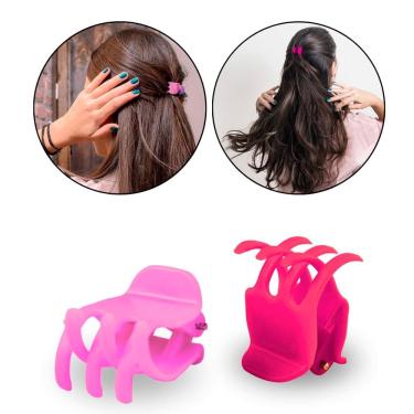 Imagem de Kit 12 Piranhas Presilha Pequena Cabelo Tridente Tons Rosa