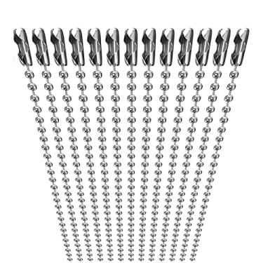 Imagem de Colar de corrente de bola de aço inoxidável para etiquetas de cachorro pingente do exército militar em branco masculino crianças meninos joias fazendo artesanato DIY, 61 cm de comprimento, 50 peças