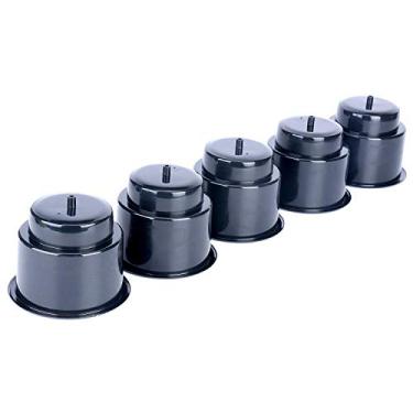 Imagem de Amarine Made (Conjunto de 5) Suporte de lata de plástico para copo de bebida com ralo para carro de barco Marine Rv - Preto