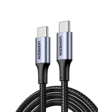 Imagem de Cabo UGREEN USB C p/ Type C PD 100W 5A 20V Nylon 2Metros carregamento 