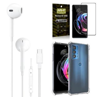 Imagem de Capa Moto Edge 20 Pro + Fone de Ouvido Tipo C + Película 3D - Armyshie