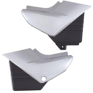 Imagem de Tampa Lateral Cromo Forte Moto Yamaha YBR 125 2000 À 2008 (Par), PRATA