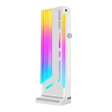 Imagem de Suporte Placa de Vídeo Vertical Branca Coolmoon Led Argb 5v