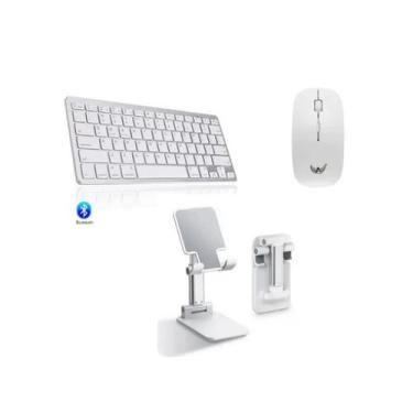 Imagem de Teclado Bluetooth Para Tablet A8 X200 + mouse sem fio + Suporte de tab