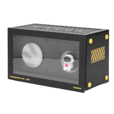 Imagem de Alto-falante Sem Fio Bluetooth, Alto-falante de Som Surround HiFi Com Luz Noturna de Decoração de Planeta, Bateria de 2000mAh, Alto-falante Portátil para Casa (BLACK)