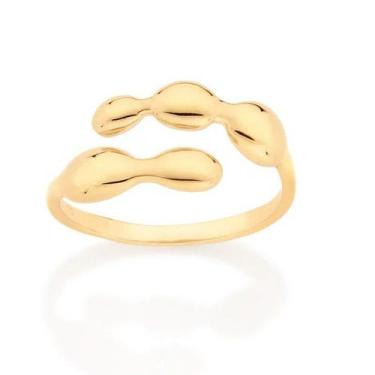 Imagem de Anel banhado ouro 3x 24k 18k e 22k feminino rommanel ajustável oval ab