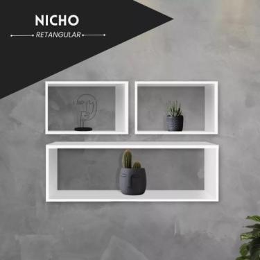 Imagem de Kit 3 Nichos Retangular Estante Livros Suporte Suspenso Em Mdf - Marce