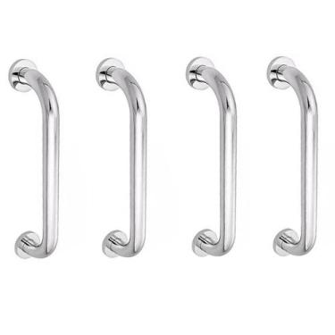 Imagem de Alça de Apoio 30cm Barra Inox Kit 4 Unidades Cadeirante Deficiente Ido
