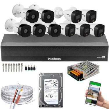 Imagem de Kit cftv 10 Câmeras Intelbras 5 cam Full Color 5 cam 1220b Full Hd Dvr