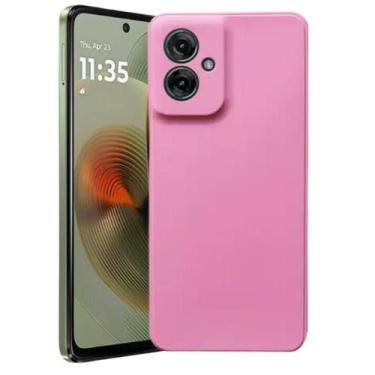 Imagem de Capa Case Capinha Silicone Aveludada Para Motorola Moto G55 5G Rosa Cl