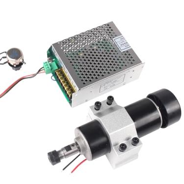 Imagem de RATTMMOTOR Motor de eixo refrigerado a ar CNC de 500W ER11 12000RPM + tensão de entrada AC110V-220V controlador de velocidade com fonte de alimentação + braçadeira de 52 mm para fresadora CNC