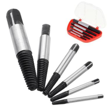 Imagem de Kit Extrator Tira Parafuso Quebrado 5 Peças 1/8 a 3/4 pol - BRASFORT