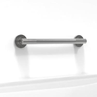 Imagem de AmeriLuck Barra de segurança para banheiro de 40,6 cm com aderência antiderrapante, compatível com ADA Capacidade de carga de 226 kg, coleção geleira, aço inoxidável escovado