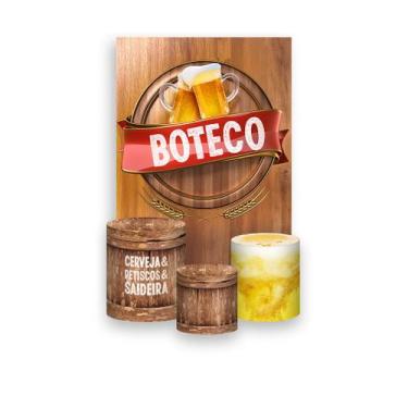 Imagem de Painel De Festa Vertical 1,50 x 2,20 + Trio De Capas Cilindro - Boteco