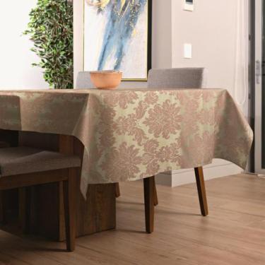 Imagem de Toalha de Mesa Retangular Jacquard Medalhão  - MUMUDECOR, 52 Rose Gold