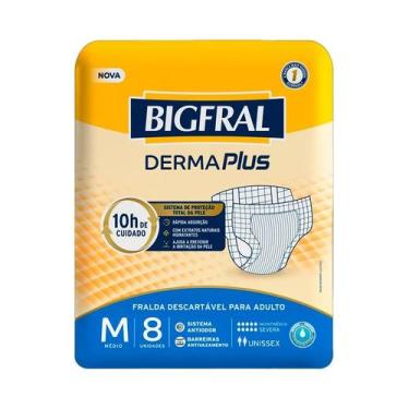 Imagem de Fralda Descartável Adulto Bigfral Derma Plus M 8 Unidades