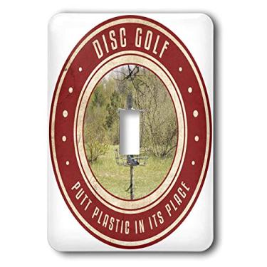 Imagem de 3dRose Lsp_39410_1 Putt Plastic In Its Place #13 - fotografia de uma cesta de golfe de disco Frisbee em um interruptor único de interruptor de interruptor