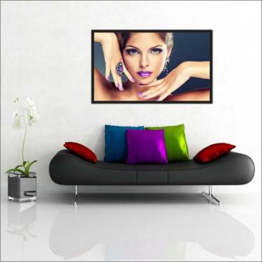 Imagem de Quadro Decorativo Maquiagem Salão De Beleza Fashion Hair Com Moldura 1