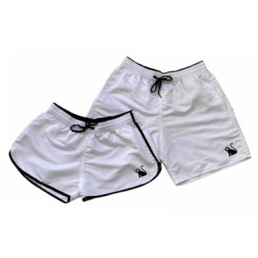 Imagem de Kit Casal Moda Praia Shorts Mauricinho Bermudas Tactel - Relaxado, P(M