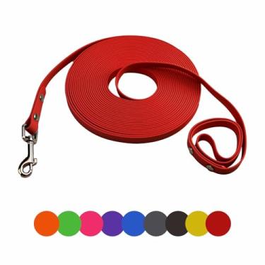 Imagem de Coleira de treinamento de cães, fácil de limpar, à prova d'água, coleira longa para cães, guia de recordação resistente, guia longa de 1,8 m, 3 m, 4,6 m, 9 m, 15,2 m para caminhadas, quintal, praia e