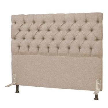 Imagem de Cabeceira Cama Box Casal 140cm Cristal Linho Bege - JS Móveis, Linho B
