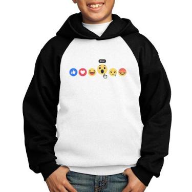 Imagem de Moletom Infantil Reações Facebook Eita! - Foca na Moda, Branco, Preto,