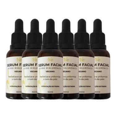 Imagem de Kit 06 Sérum Facial Vegano Ácido Hialurônico 30ml Kuide