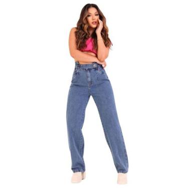 Imagem de Calça Jeans Pantalona Wide Leg Baggy Moda Feminina Tendencia - DS Blog