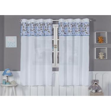 Imagem de Cortina Quarto Bebê Infantil Menino E Menina 2,90x1,80 Estampada Lisa 