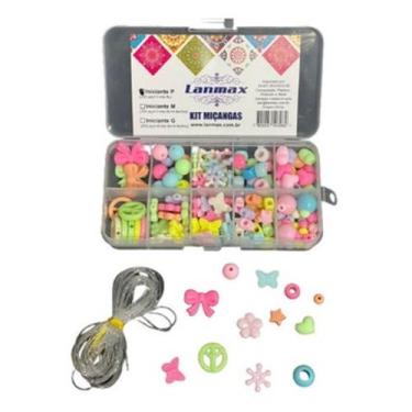 Imagem de Kit De Miçangas Coloridas E Formas Desenhos  Para Fazer Pulseiras, Col