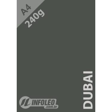 Imagem de Papel Color Plus A4 240 gramas Dubai (Cinza Escuro), 50 Folhas
