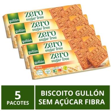 Imagem de Biscoito Gullón Sem Açúcar, Fibra, 5 Pacotes de 170g