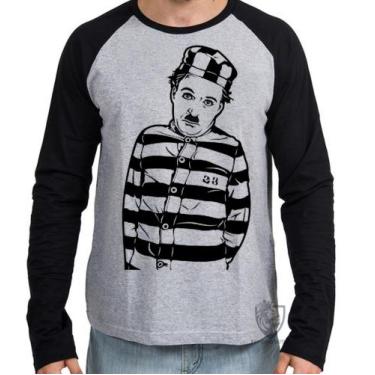 Imagem de Camiseta Manga Longa Charles Chaplin preso  - Empório Dutra, GG  adult