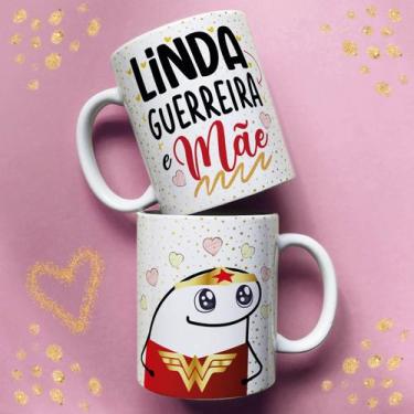 Imagem de Xicara de porcelana 325ml flork dia das mães ref0129 - casa fé