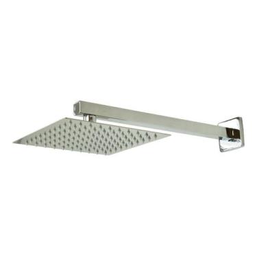 Imagem de Kit Ducha Chuveiro Slim Inox 304 20x20 + Braço 40cm Es125 - ZRZ