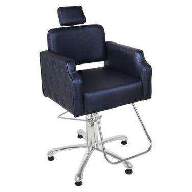 Imagem de Cadeira Cabeleireiro Paris - Encosto Fixo - CC&S, Azul