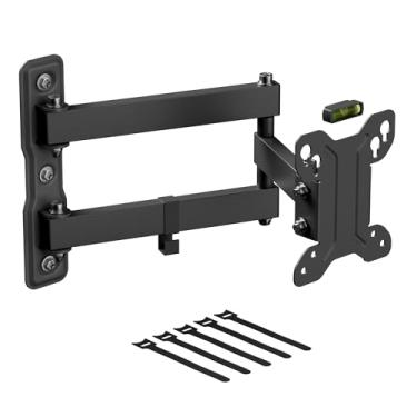 Imagem de D-Line Suporte de parede de TV para TVs de 13 a 27 polegadas, incline, vire e estenda o suporte de parede de TV com nível de bolha, suporte de monitor de movimento completo - VESA 75 x 75 mm - 100 x