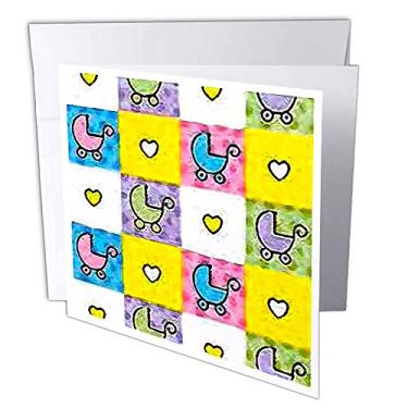 Imagem de 3dRose Carrinhos de bebê – Cartões comemorativos, 15,24 x 15,24 cm, conjunto de 6 (gc_5724_1)