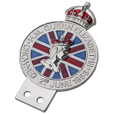 Imagem de Crachá de grade de coroação Queen Elizabeth II - Fundo Union Jack