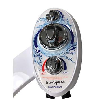 Imagem de Eco-Splash Bidet Premium - Acessório de bidê para vaso sanitário com bocal duplo, água quente e fria, autolimpante e ajuste de pressão e temperatura - Branco, Polido